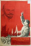 1940 poster of Stalin and Lenin by Kaidalov